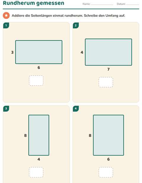 Vorschau: Geometrie-Arbeitsblatt für 3. Klasse