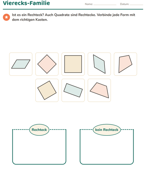 Vorschau: Geometrie-Arbeitsblatt für 3. Klasse