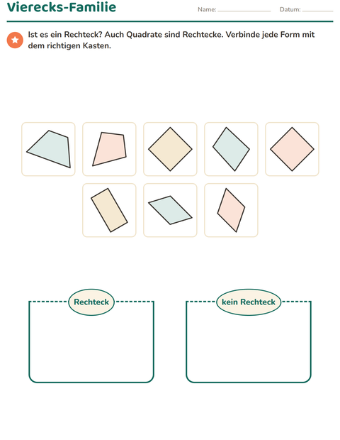 Vorschau: Geometrie-Arbeitsblatt für 3. Klasse