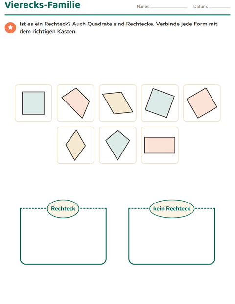 Vorschau: Geometrie-Arbeitsblatt für 3. Klasse