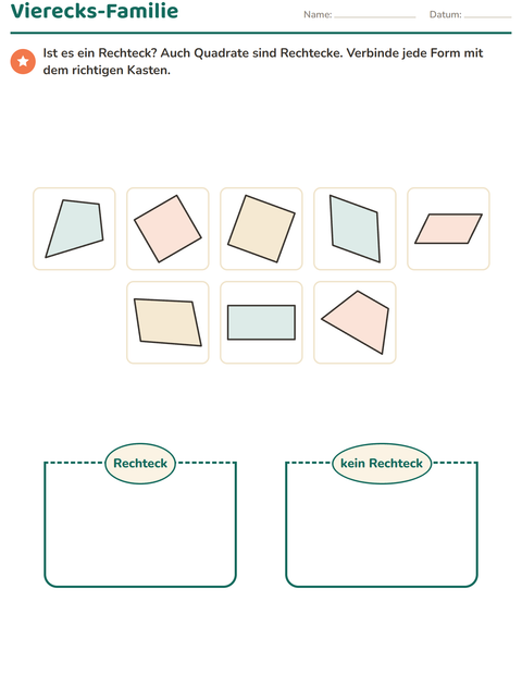Vorschau: Geometrie-Arbeitsblatt für 3. Klasse