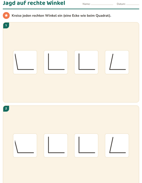 Vorschau: Geometrie-Arbeitsblatt für 3. Klasse