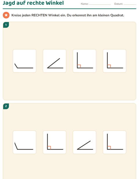Vorschau: Geometrie-Arbeitsblatt für 3. Klasse