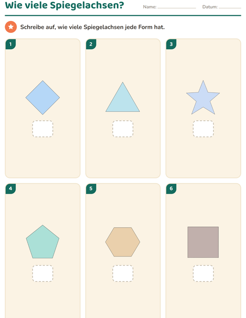 Vorschau: Geometrie-Arbeitsblatt für 3. Klasse