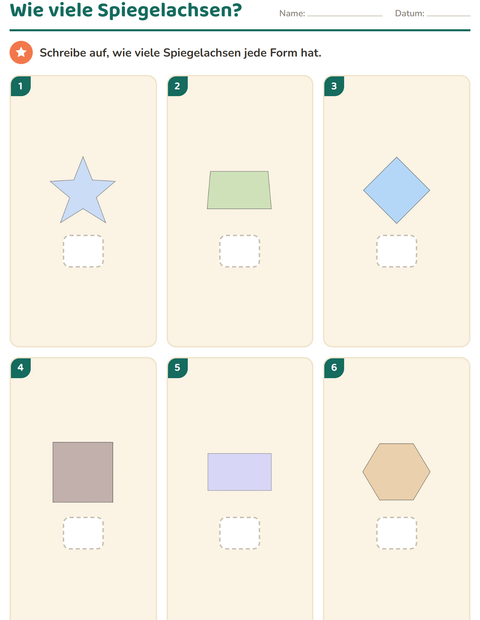 Vorschau: Geometrie-Arbeitsblatt für 3. Klasse