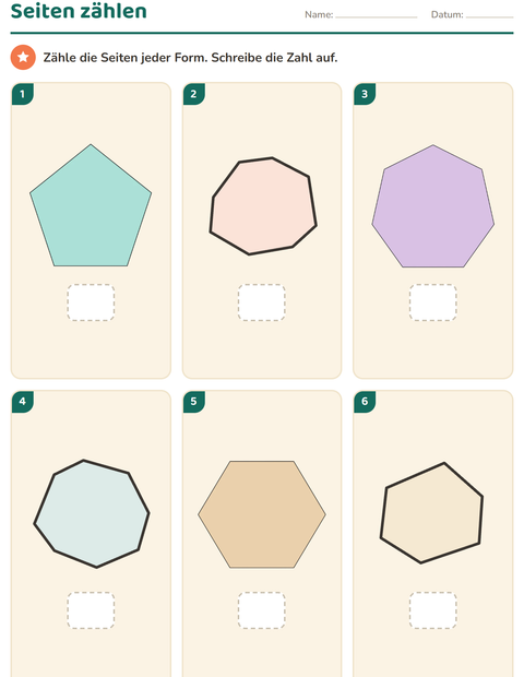 Vorschau: Geometrie-Arbeitsblatt für Kindergarten