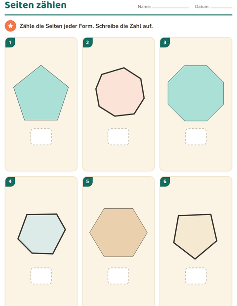 Vorschau: Geometrie-Arbeitsblatt für Kindergarten
