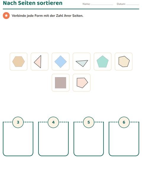 Vorschau: Geometrie-Arbeitsblatt für Kindergarten