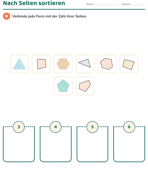 Vorschau: Geometrie-Arbeitsblatt für Kindergarten