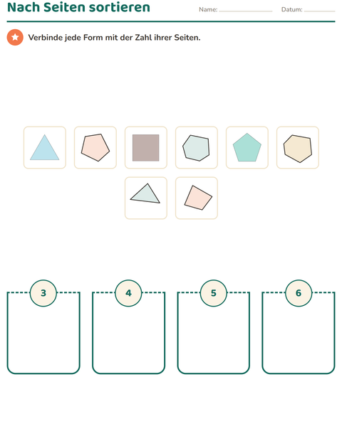 Vorschau: Geometrie-Arbeitsblatt für Kindergarten