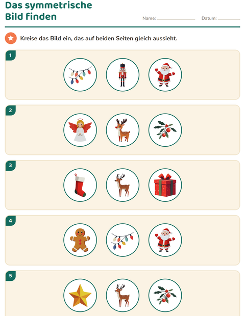 Vorschau: Geometrie-Arbeitsblatt mit Weihnachten für 2. Klasse
