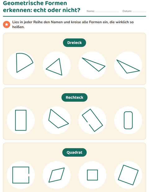 Geometrische Formen erkennen: Welche heißen wirklich so?