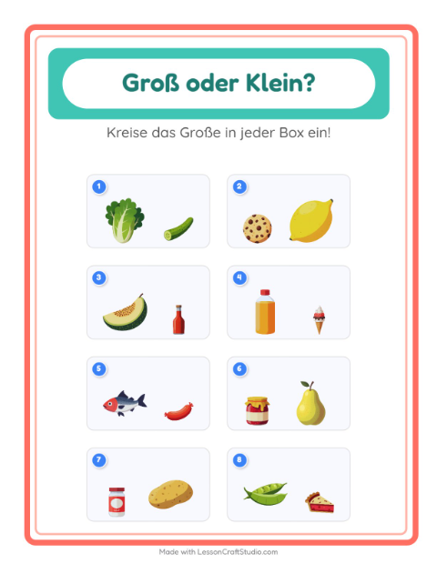 Groß oder klein – Im Supermarkt