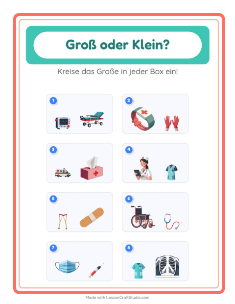 Groß oder klein – Krankenhaus