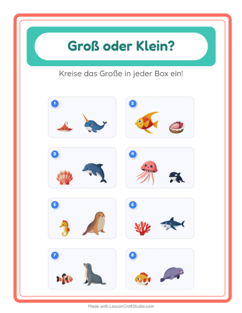 Groß oder klein – Meeresleben