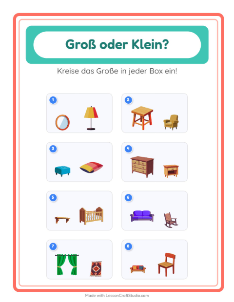 Groß oder klein – Möbel