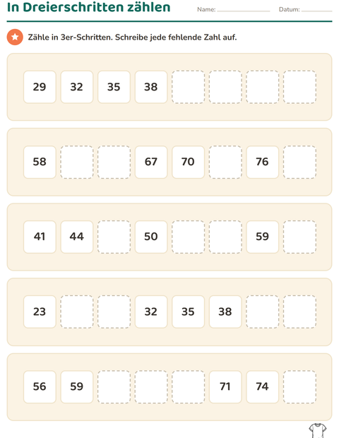 Vorschau: Hundertertafel-Arbeitsblatt mit Kleidung SW für 2. Klasse