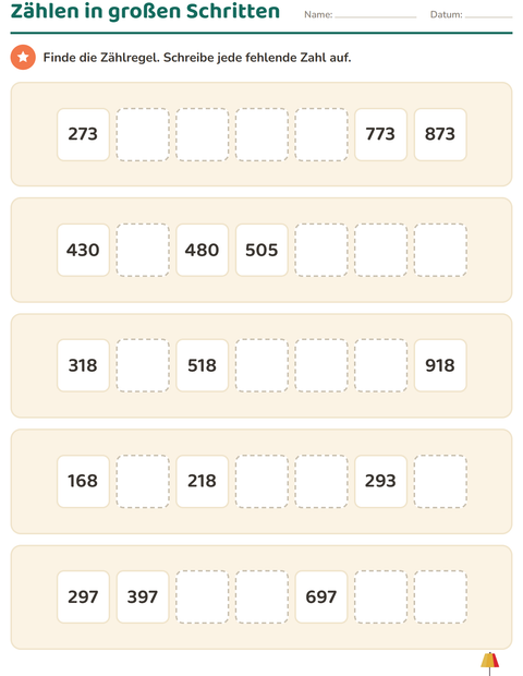 Vorschau: Hundertertafel-Arbeitsblatt mit Möbel für 3. Klasse