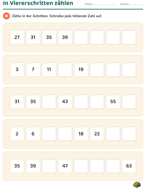 Vorschau: Hundertertafel-Arbeitsblatt mit Verschiedenes für 2. Klasse
