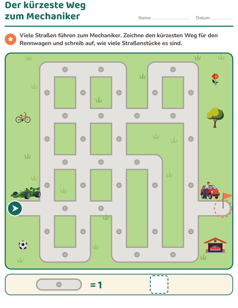Vorschau: Labyrinth-Rätsel-Arbeitsblatt für 1. Klasse