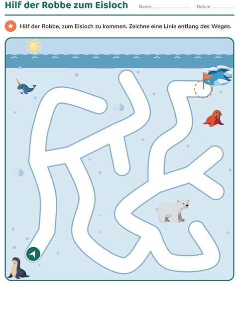 Vorschau: Labyrinth-Rätsel-Arbeitsblatt für Kindergarten