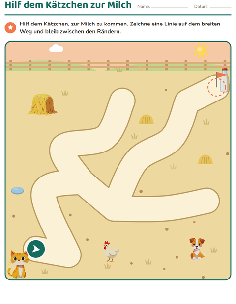 Vorschau: Labyrinth-Rätsel-Arbeitsblatt für Kindergarten