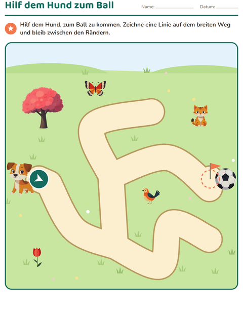 Mein erstes Labyrinth: Hilf dem Hund zum Ball