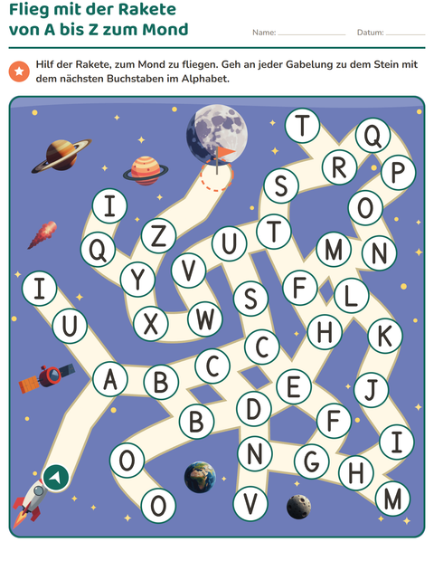 Vorschau: Labyrinth-Rätsel-Arbeitsblatt für Kindergarten