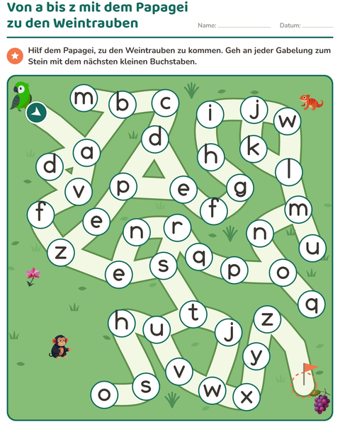 Vorschau: Labyrinth-Rätsel-Arbeitsblatt für Kindergarten