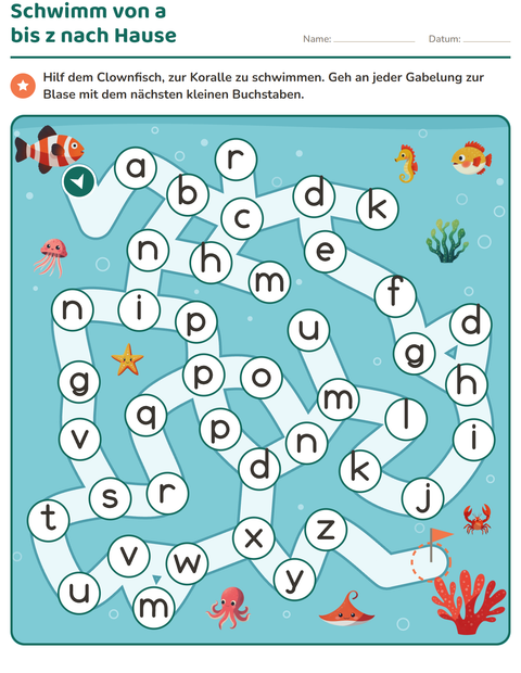 Vorschau: Labyrinth-Rätsel-Arbeitsblatt für Kindergarten