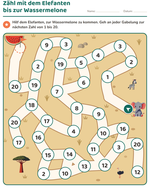Vorschau: Labyrinth-Rätsel-Arbeitsblatt für Kindergarten