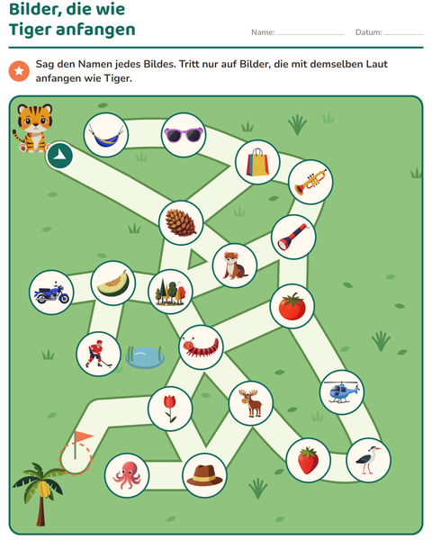 Vorschau: Labyrinth-Rätsel-Arbeitsblatt für Kindergarten