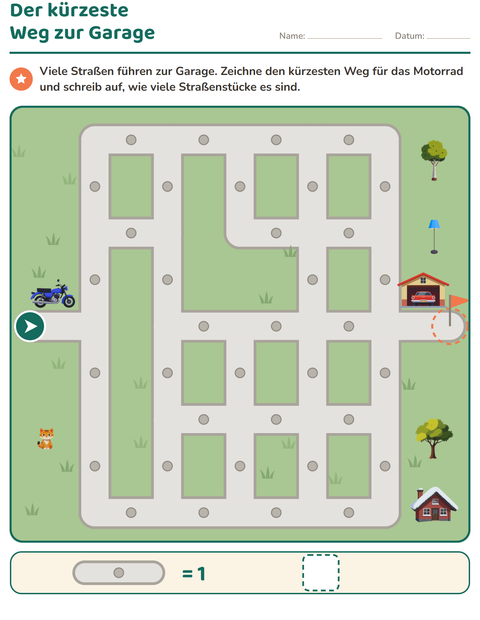 Vorschau: Labyrinth-Rätsel-Arbeitsblatt für 1. Klasse