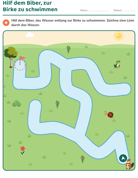 Vorschau: Labyrinth-Rätsel-Arbeitsblatt für Kindergarten