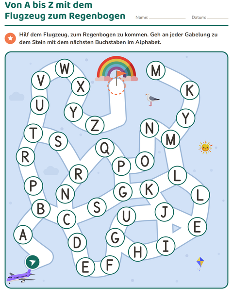 Vorschau: Labyrinth-Rätsel-Arbeitsblatt für Kindergarten