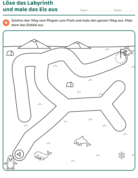 Vorschau: Labyrinth-Rätsel-Arbeitsblatt für Kindergarten