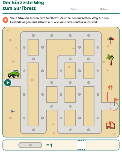 Vorschau: Labyrinth-Rätsel-Arbeitsblatt für 1. Klasse