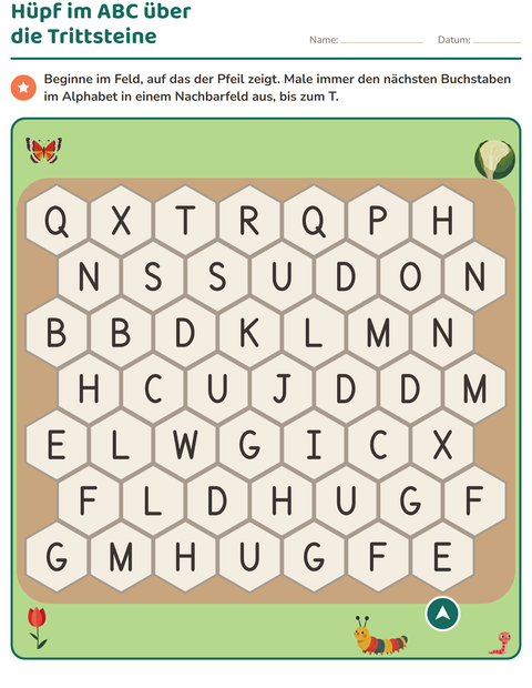 Vorschau: Labyrinth-Rätsel-Arbeitsblatt für 1. Klasse