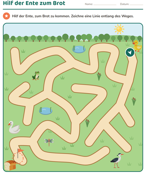 Vorschau: Labyrinth-Rätsel-Arbeitsblatt für Kindergarten