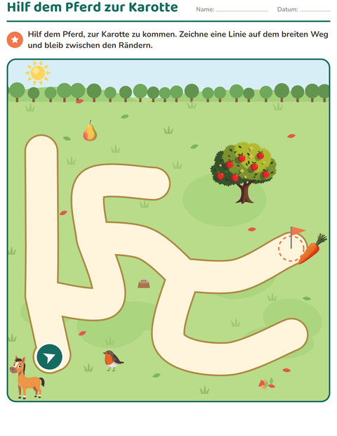 Vorschau: Labyrinth-Rätsel-Arbeitsblatt für Kindergarten
