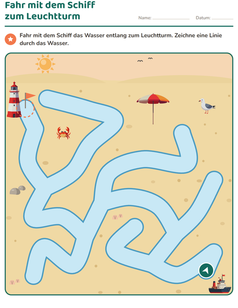 Vorschau: Labyrinth-Rätsel-Arbeitsblatt für Kindergarten