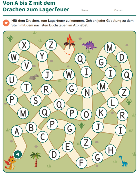 Vorschau: Labyrinth-Rätsel-Arbeitsblatt für Kindergarten