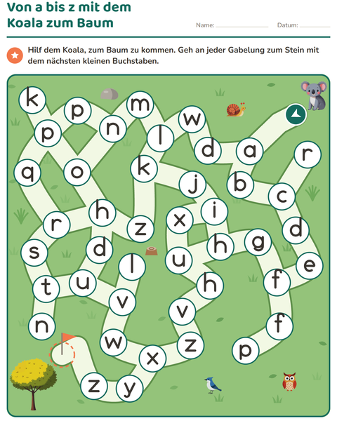 Vorschau: Labyrinth-Rätsel-Arbeitsblatt für Kindergarten