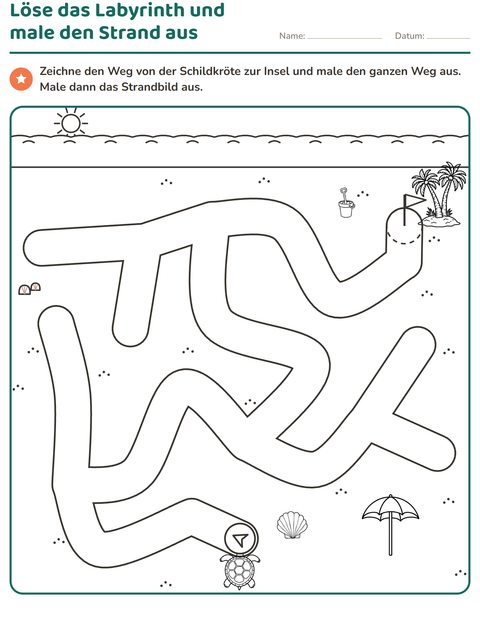 Vorschau: Labyrinth-Rätsel-Arbeitsblatt für Kindergarten