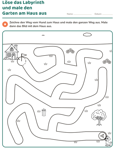 Vorschau: Labyrinth-Rätsel-Arbeitsblatt für Kindergarten