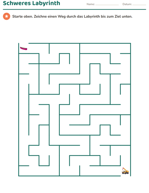 Schweres Labyrinth – viele Wege, viele Sackgassen, ein Ziel