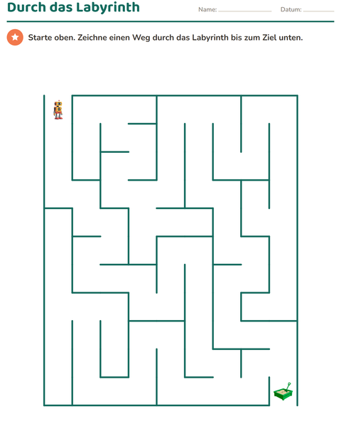 Vorschau: Labyrinthe-Arbeitsblatt mit Spielzeug für Kindergarten