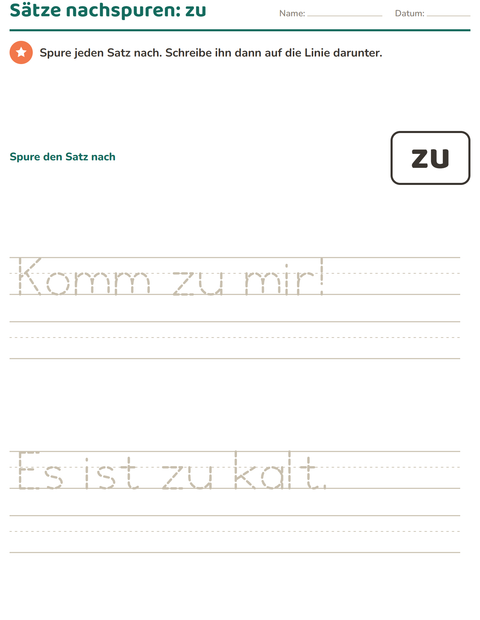 Vorschau: Lernwörter-Arbeitsblatt für Kindergarten
