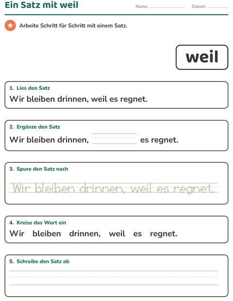 Vorschau: Lernwörter-Arbeitsblatt für Kindergarten