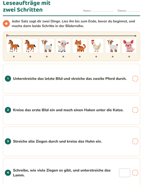 Leseaufträge mit zwei Schritten – bis zum Punkt lesen, dann beides tun